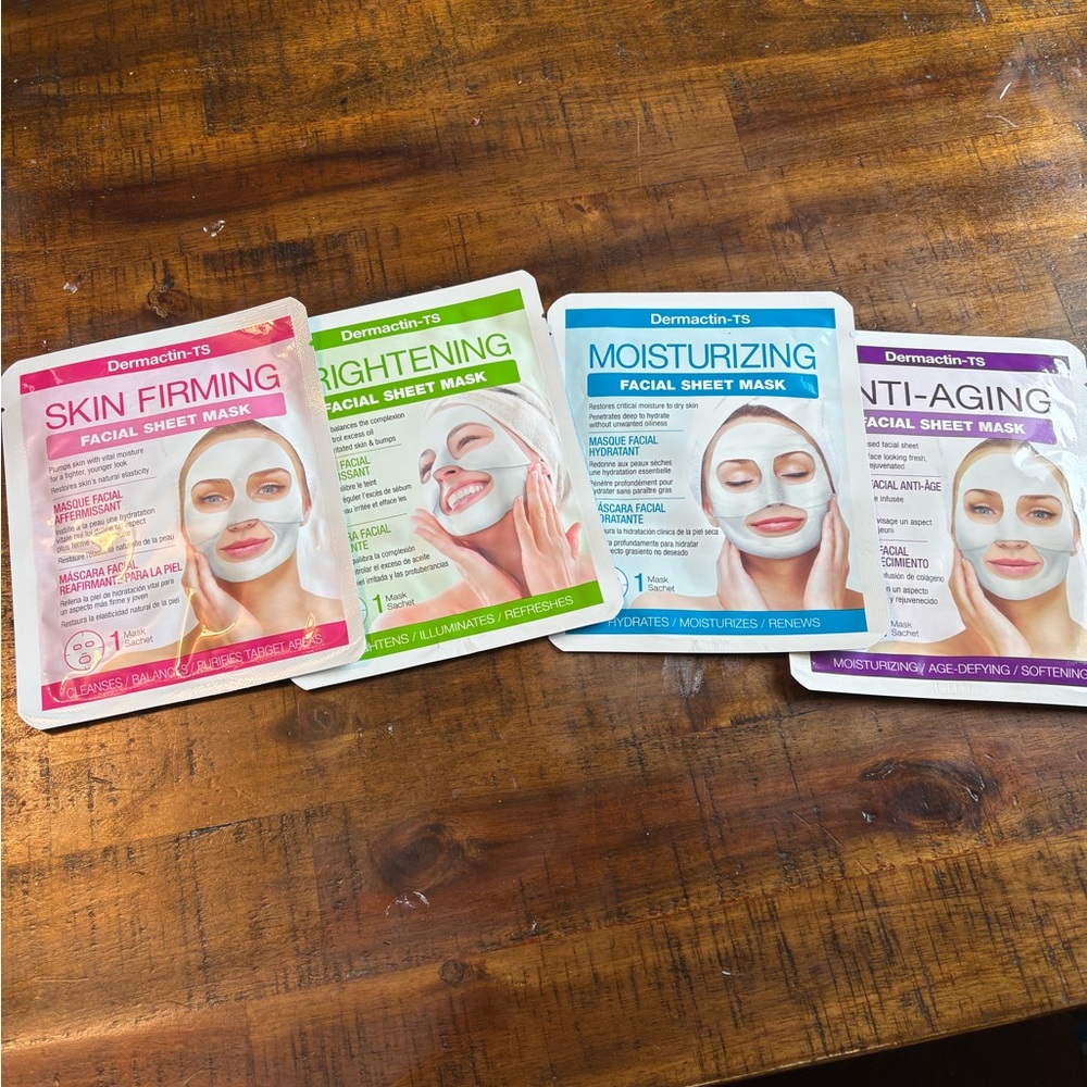 Facial Sheet Mask Variety Pack - Pink, Green, Blue, Purple
